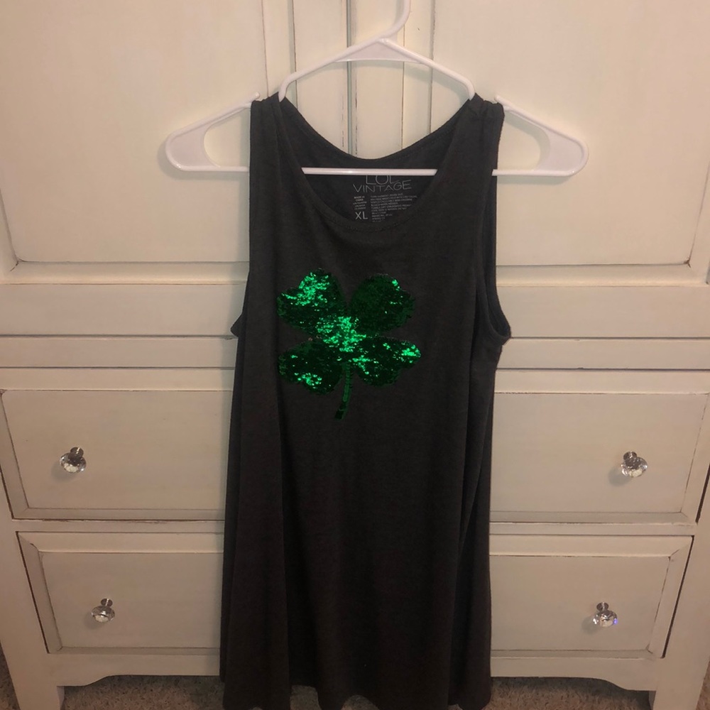 Dark grey dress with four leaf clover